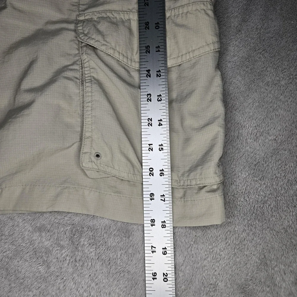 Columbia PFG Cargo Shorts Mens 2XL Beige Nylon Elastic Waist Fishing Hiking